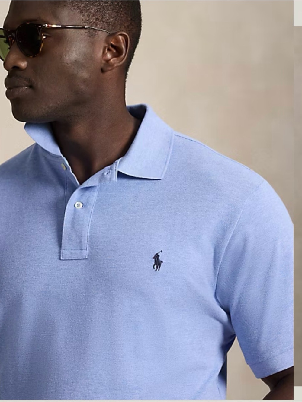 Ralph Lauren Men’s Sky Blue Polo Shirt with Embroidered Logo